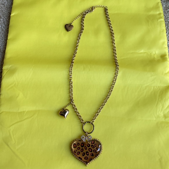 Betsey Johnson Leopard Heart Necklace - Picture 3 of 5